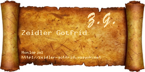 Zeidler Gotfrid névjegykártya